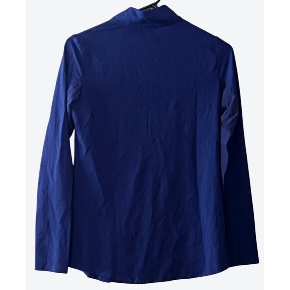 Ibkul Womens Extra Small Long Sleeve 1/4 Zip UPF 50 Vented Royal Blue Golf Top - Picture 3 of 7